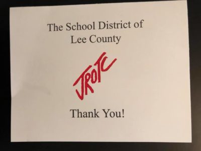 Thanks from the Lee County JROTC